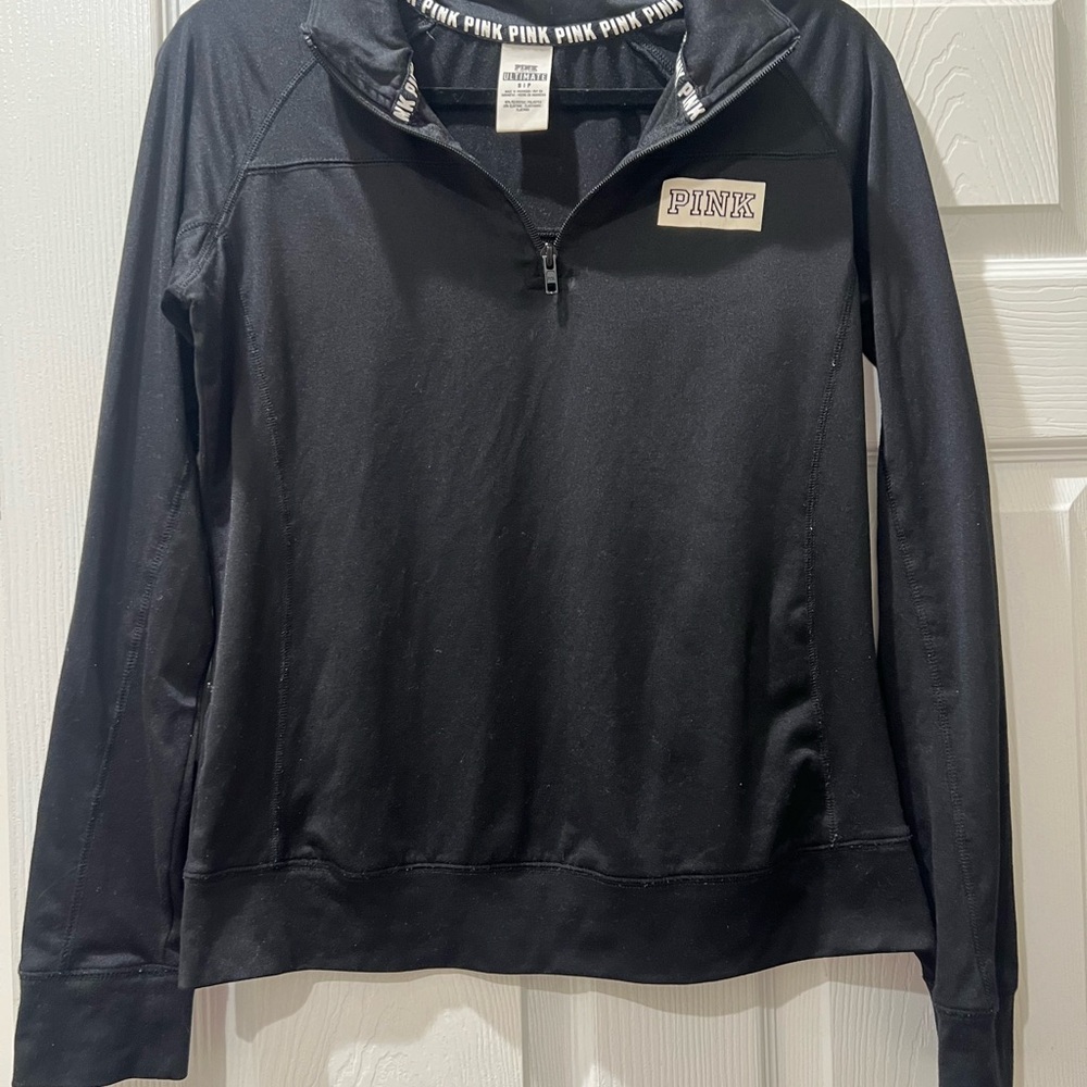 PINK Victoria's Secret Black Quarter-Zip Top
